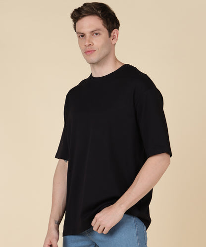 Black Plain Oversized T-shirt for Men