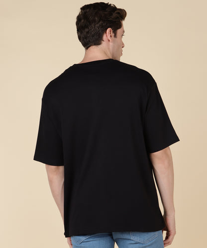 Black Plain Oversized T-shirt for Men