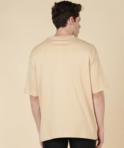 Light Brown Plain Oversized T-shirt for Men