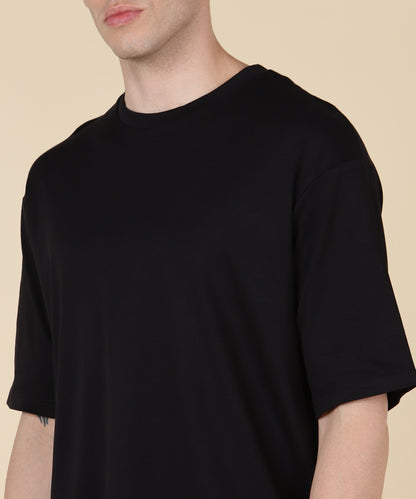 Black Plain Oversized T-shirt for Men