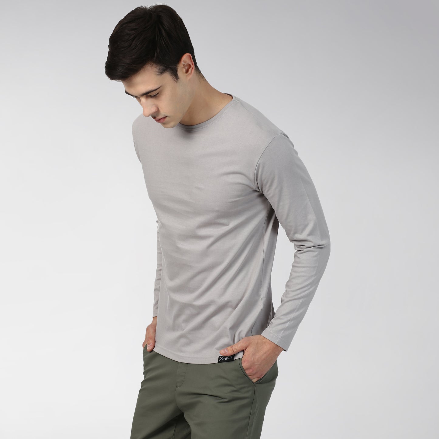 Plain C - Grey Full Sleeves T-shirt