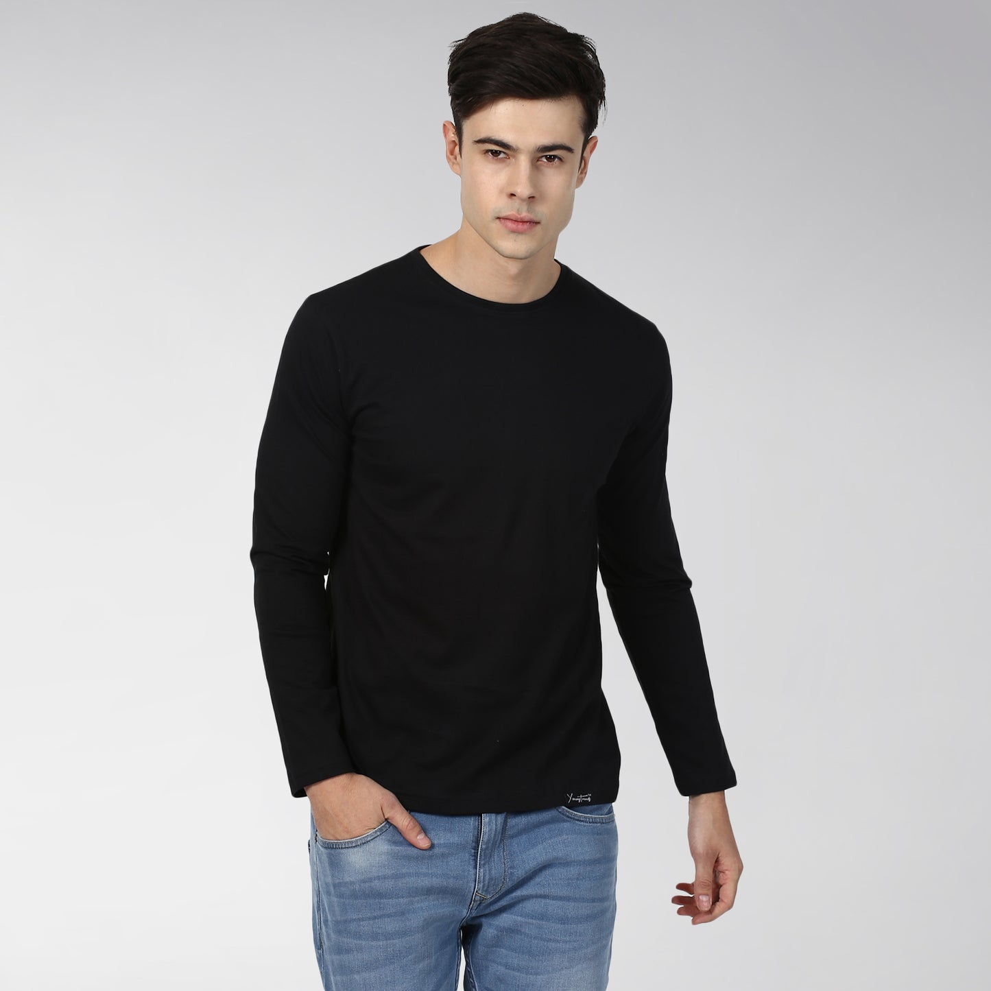 Plain Black Full Sleeves T-shirt