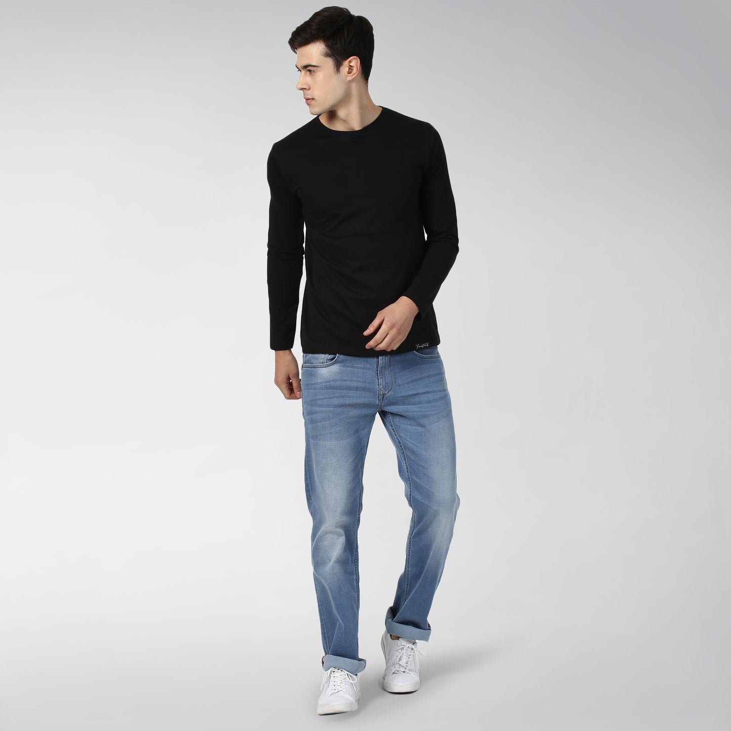 Plain Black Full Sleeves T-shirt