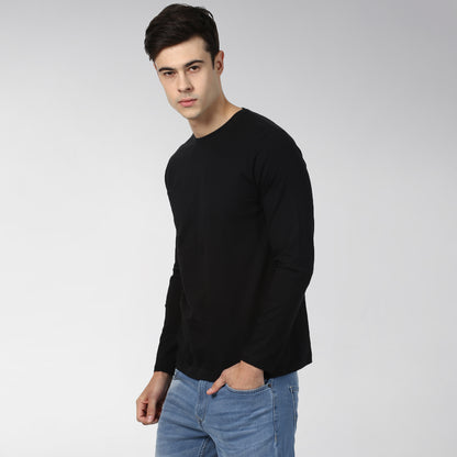 Plain Black Full Sleeves T-shirt