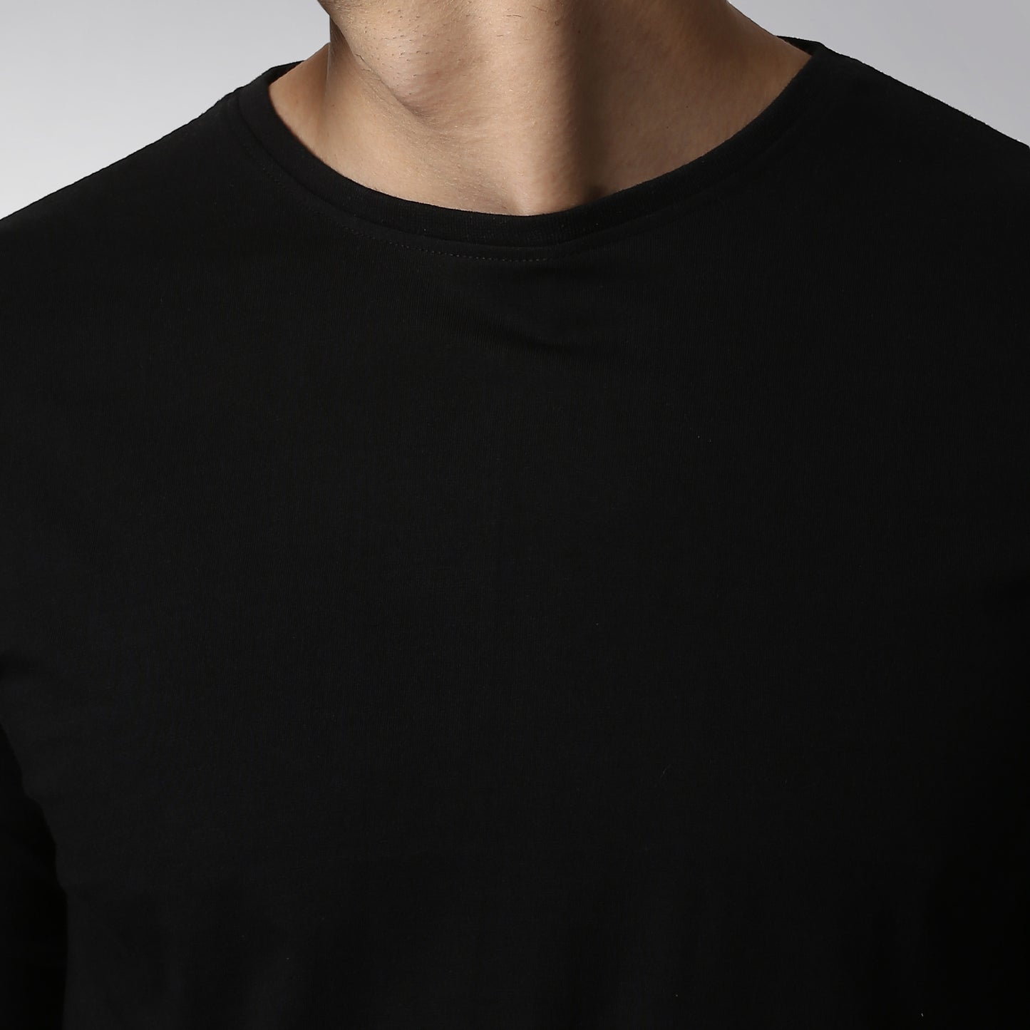 Plain Black Full Sleeves T-shirt