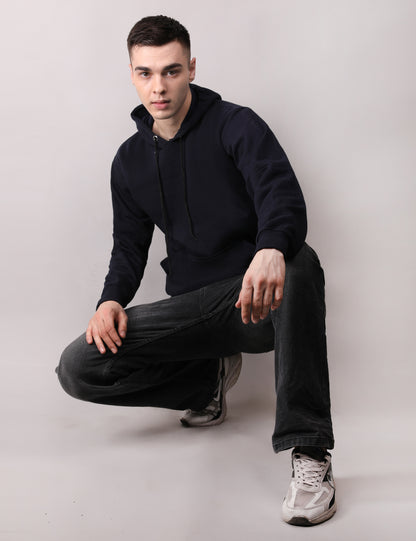 Navy Blue Non Zipper Hoodie