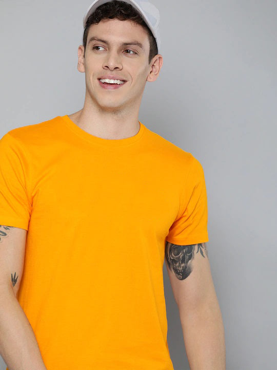 Mustard Yellow Plain Regular T-shirt