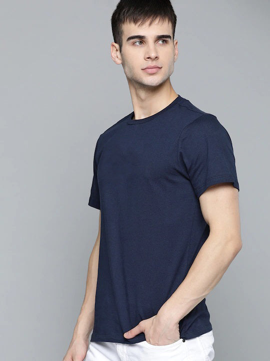 Plain Navy Blue Regular T-shirt