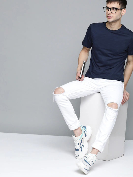 Plain Navy Blue Regular T-shirt