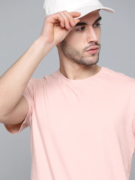 Light Pink Plain Regular T-shirt