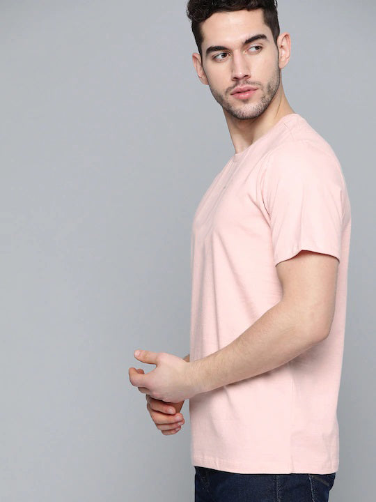 Light Pink Plain Regular T-shirt