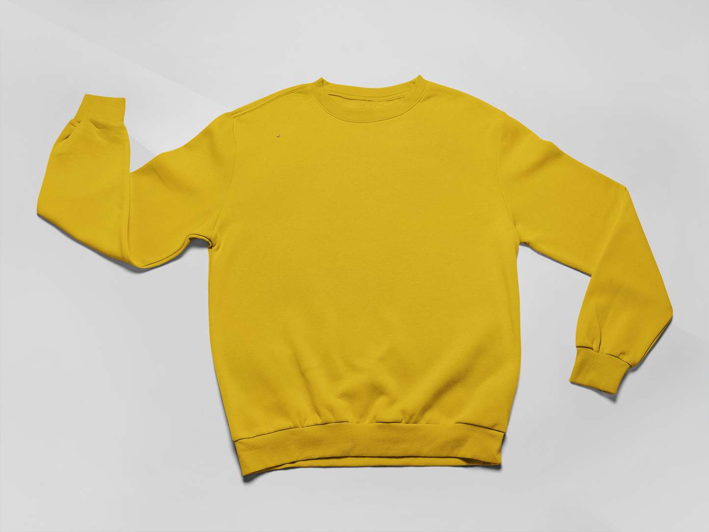 Full Sleeve solid men yellow sweat shirt